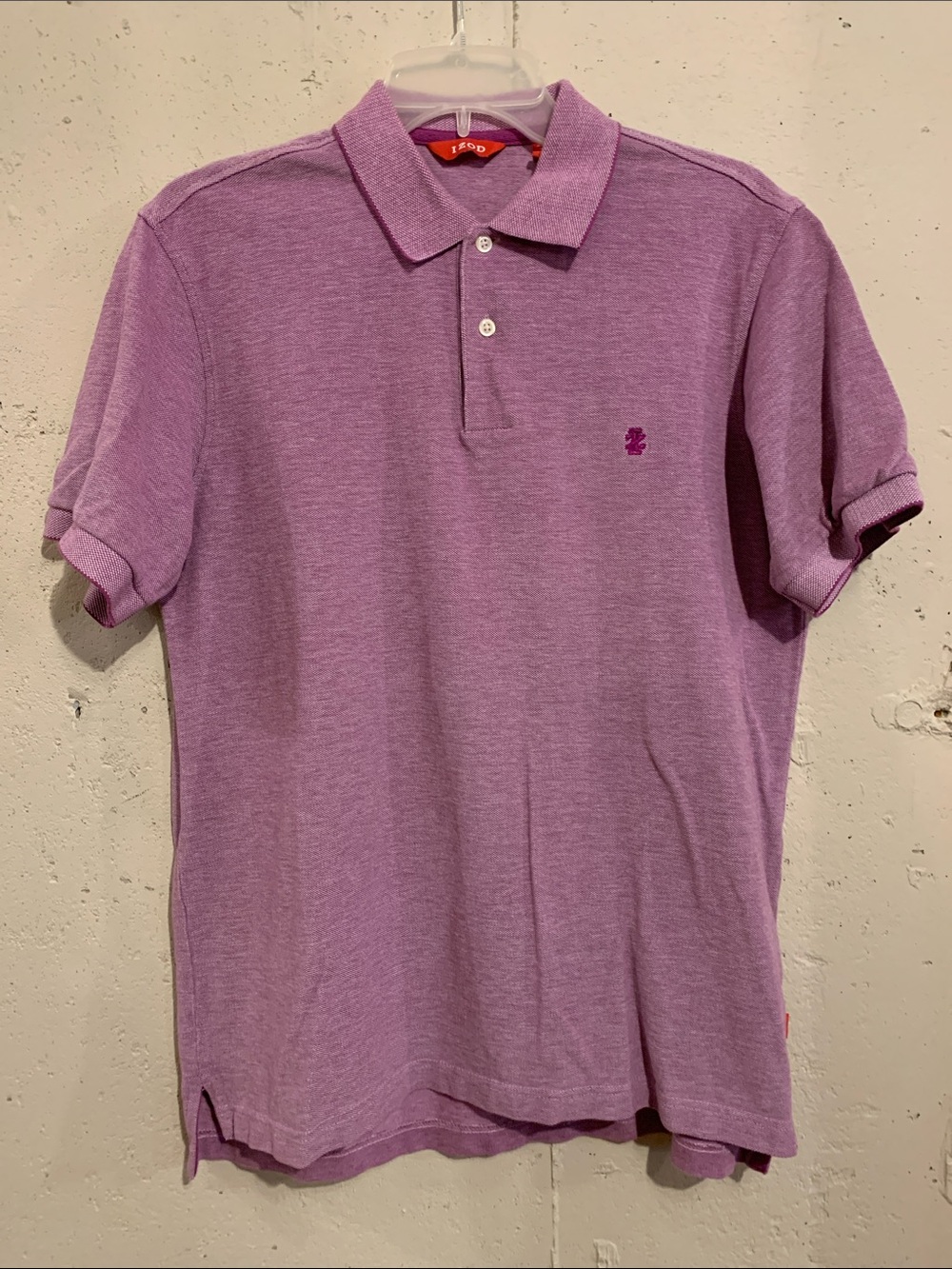 Izod Golf Polo Shirt Short Sleeve Purple Athletic Size Medium